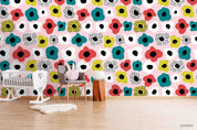 3D Cartoon Colorful Floral Wall Mural Wallpaper LXL 1533- Jess Art Decoration