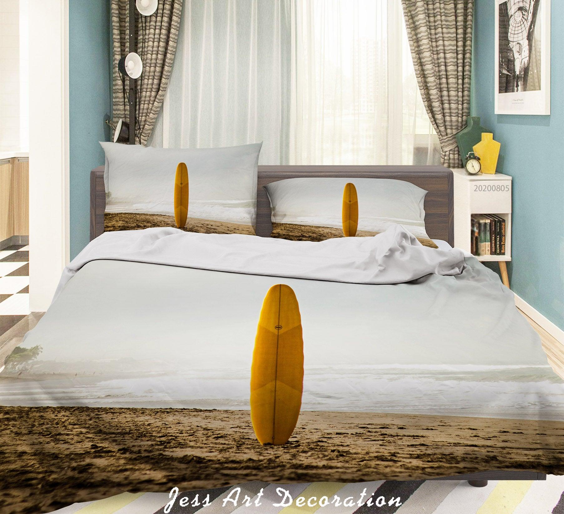 3D Yellow Surfboard Quilt Cover Set Bedding Set Duvet Cover Pillowcases LXL 309- Jess Art Decoration