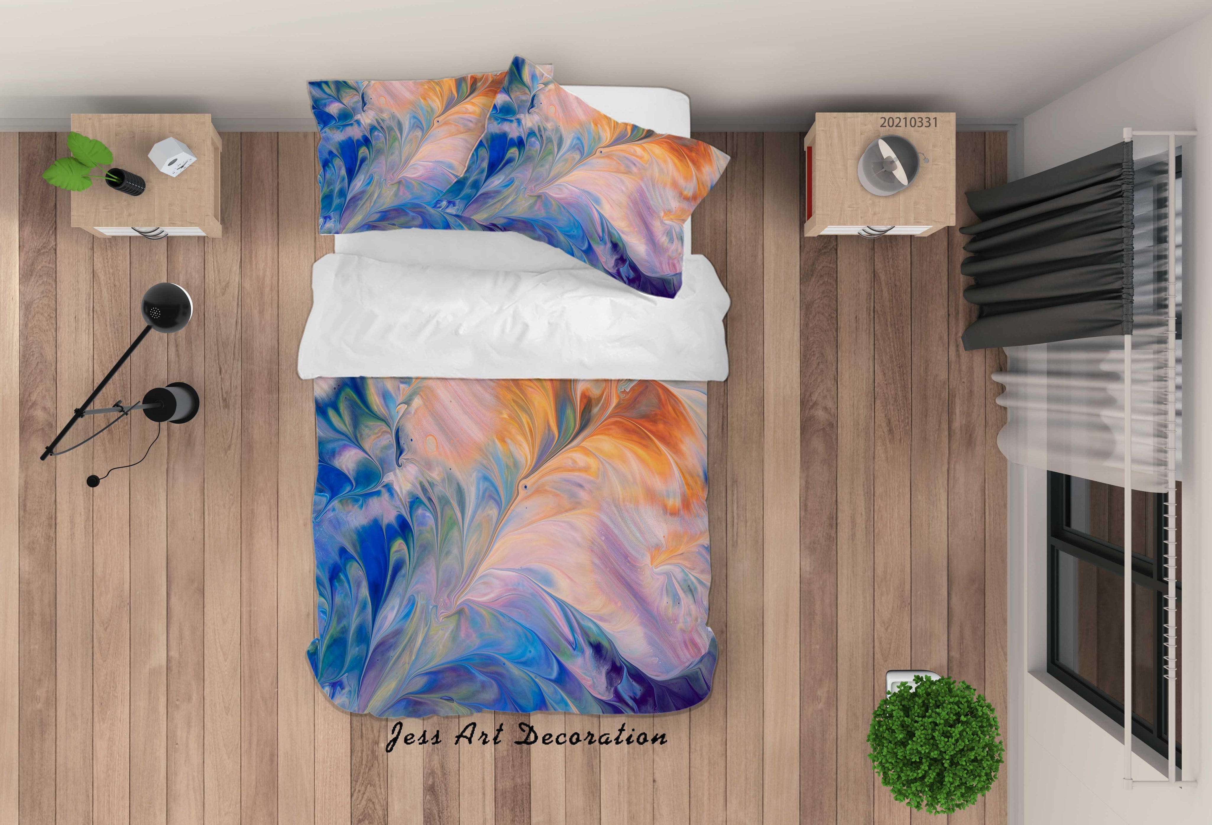 3D Abstract Color Marble Quilt Cover Set Bedding Set Duvet Cover Pillowcases 263- Jess Art Decoration