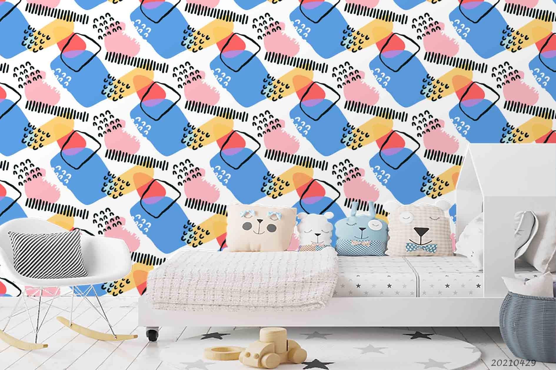 3D Abstract Color Pattern Wall Mural Wallpaper LQH 128- Jess Art Decoration