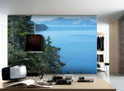 3D blue lake forest mountain wall mural wallpaper 81- Jess Art Decoration