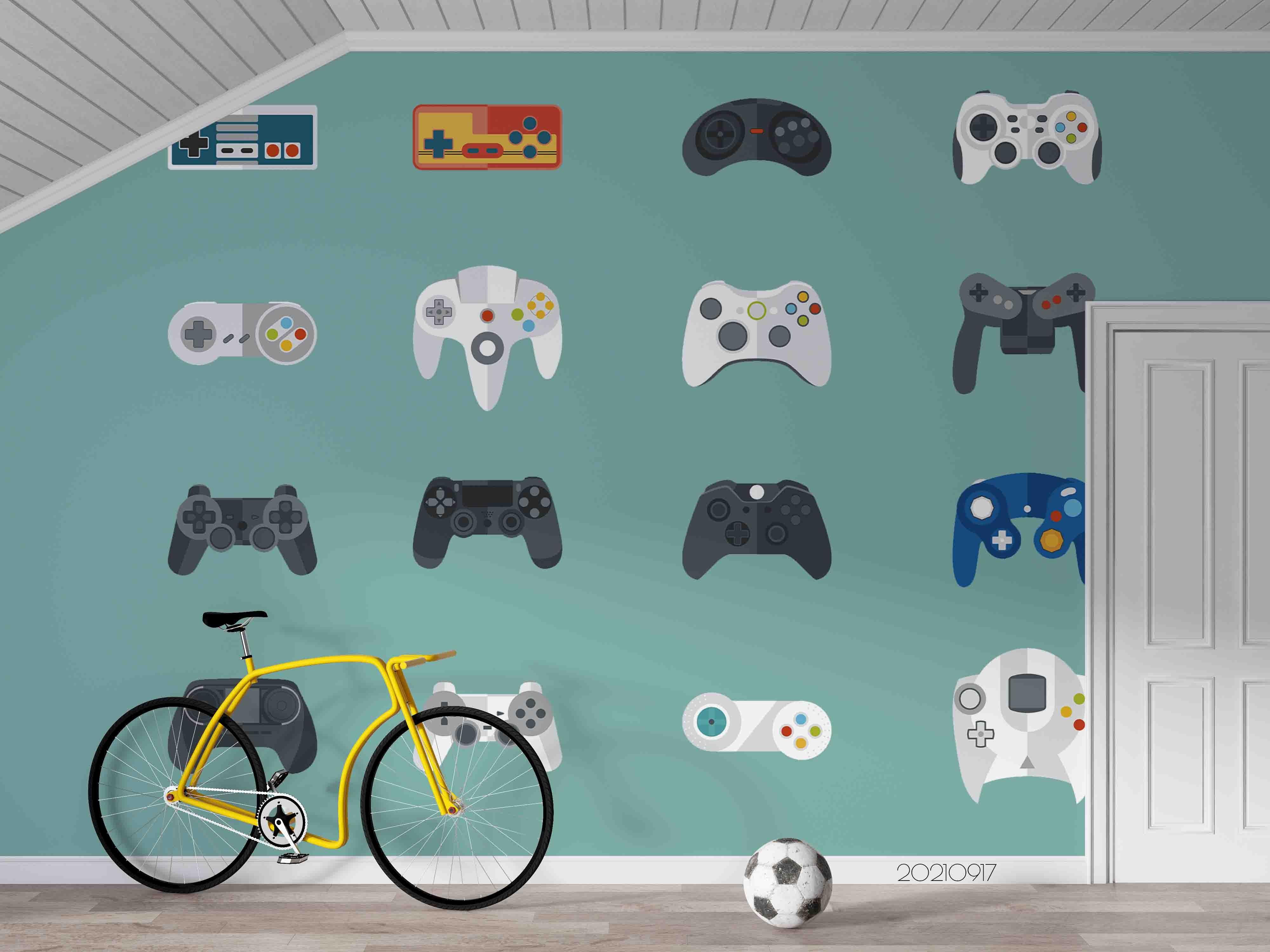 3D Cartoon Game Controller Wall Mural Wallpaper LQH 145- Jess Art Decoration