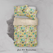 3D Abstract Hand Draw Cartoon Nature Cat House Pattern Quilt Cover Set Bedding Set Duvet Cover Pillowcases WJ 3516- Jess Art Decoration