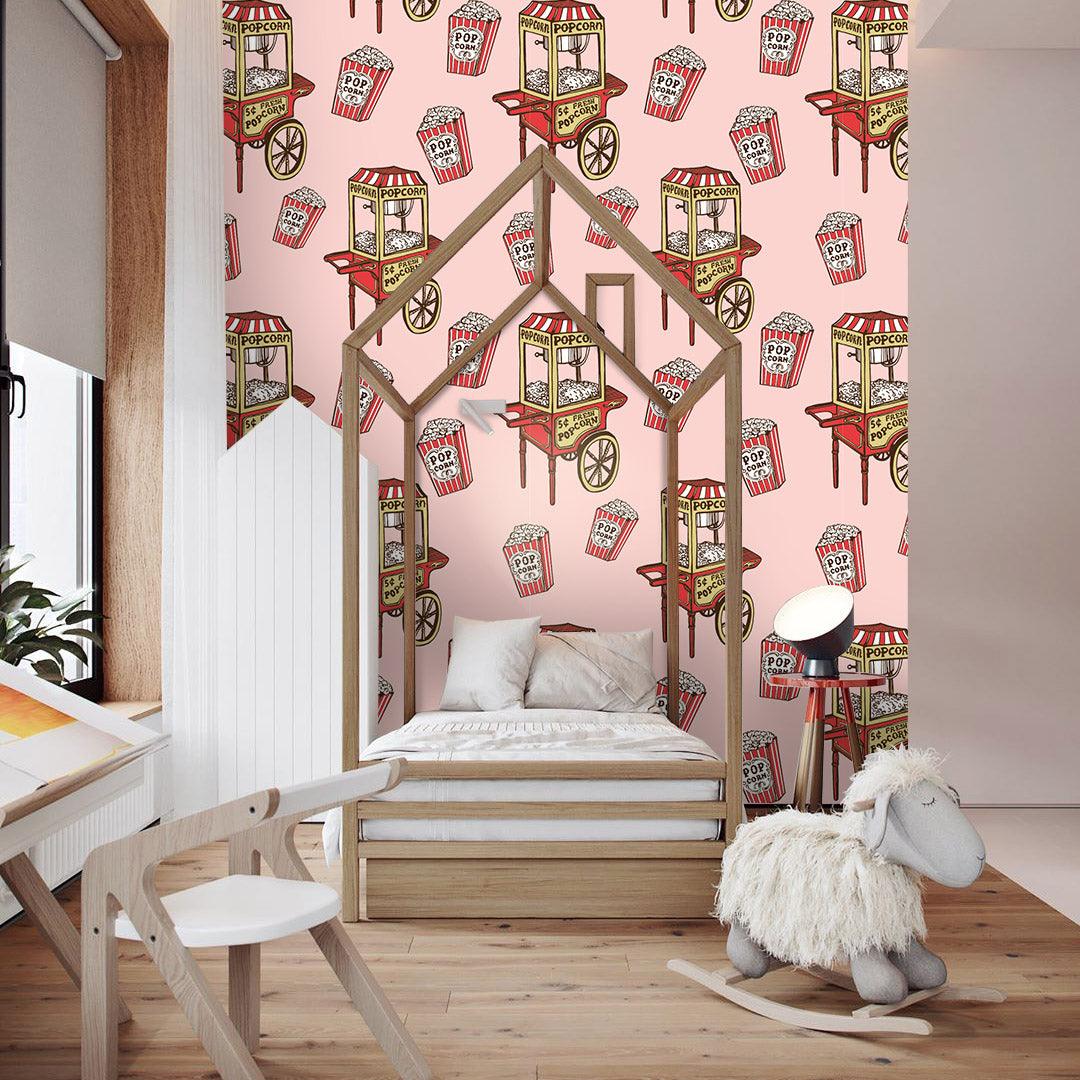 3D Popcorn Pink Wall Mural Wallpaper 53- Jess Art Decoration