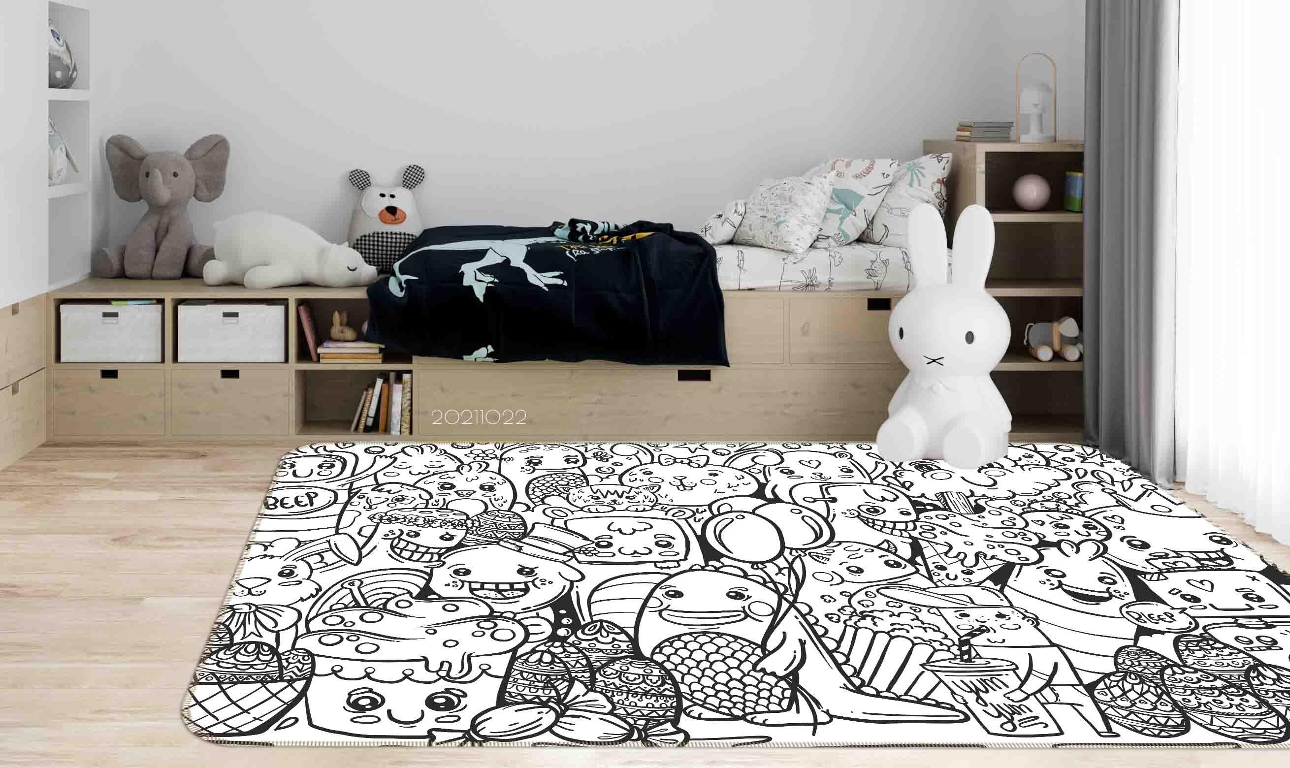 3D Abstract Monster Artistic Graffiti Non-Slip Rug Mat 117- Jess Art Decoration