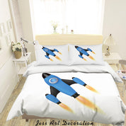 3D Planet Astronaut Spaceship Quilt Cover Set Bedding Set Duvet Cover Pillowcases WJ 9235- Jess Art Decoration