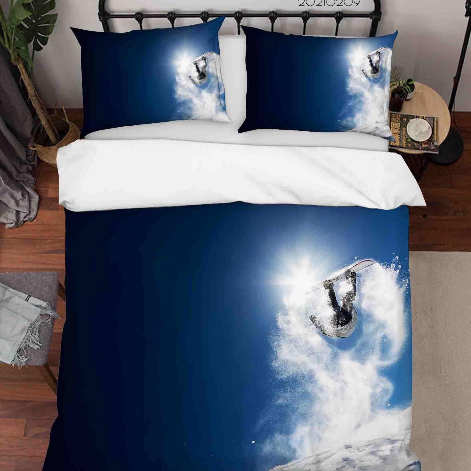 3D Sports Ski Quilt Cover Set Bedding Set Duvet Cover Pillowcases 239- Jess Art Decoration