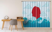 3D Japanese Wave Cloud Sun Curtains and Drapes GD 3113- Jess Art Decoration