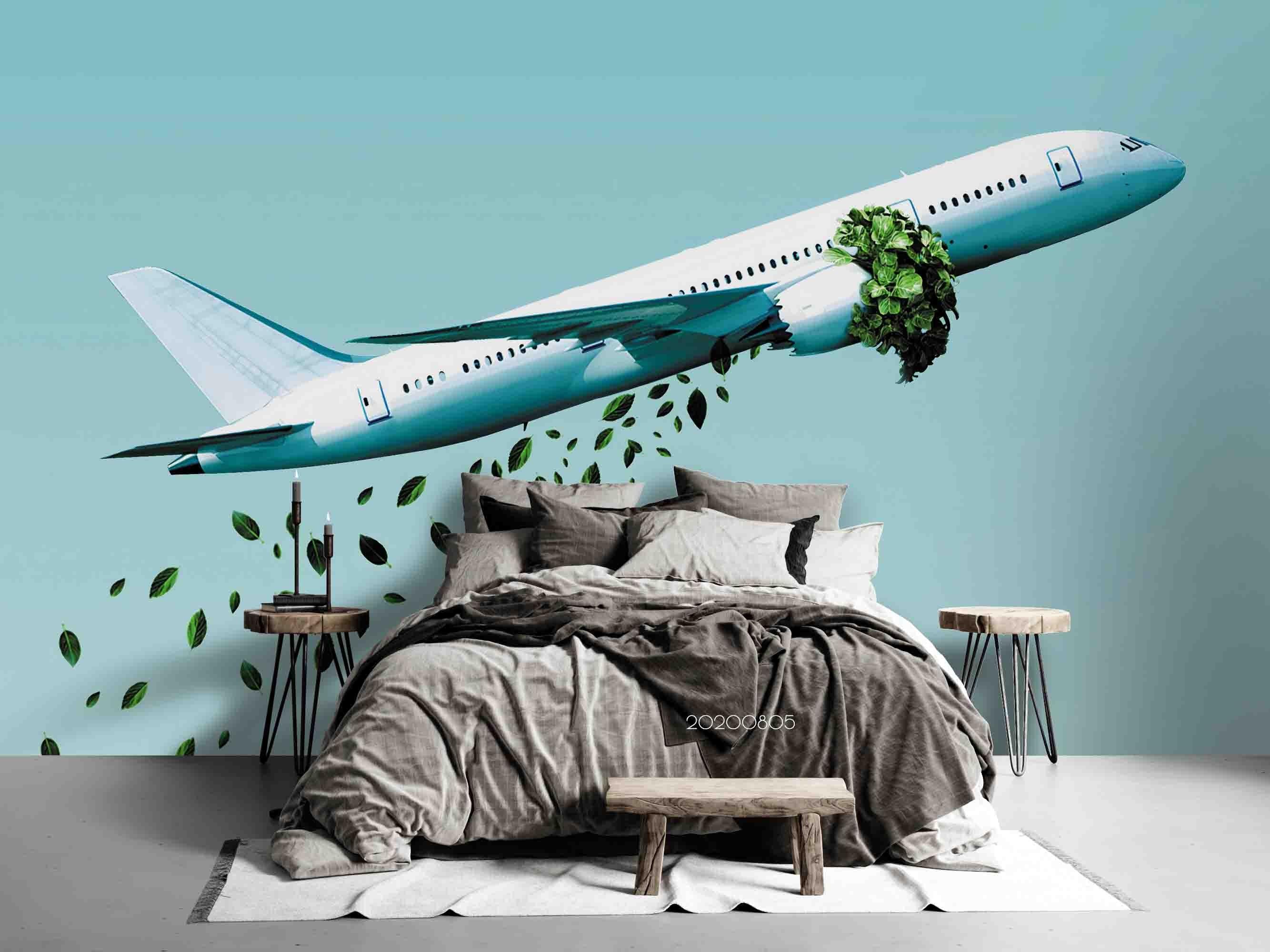 3D Plane Leaves Wall Mural Wallpaper LXL 787- Jess Art Decoration