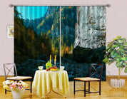 3D Landscape Mountain Rock Valley Plant Tree Curtains and Drapes GD 4335- Jess Art Decoration