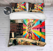 3D Abstract Color Art Works Graffiti Quilt Cover Set Bedding Set Duvet Cover Pillowcases 118- Jess Art Decoration