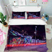 3D Abstract Colored Street Graffiti Quilt Cover Set Bedding Set Duvet Cover Pillowcases 81- Jess Art Decoration