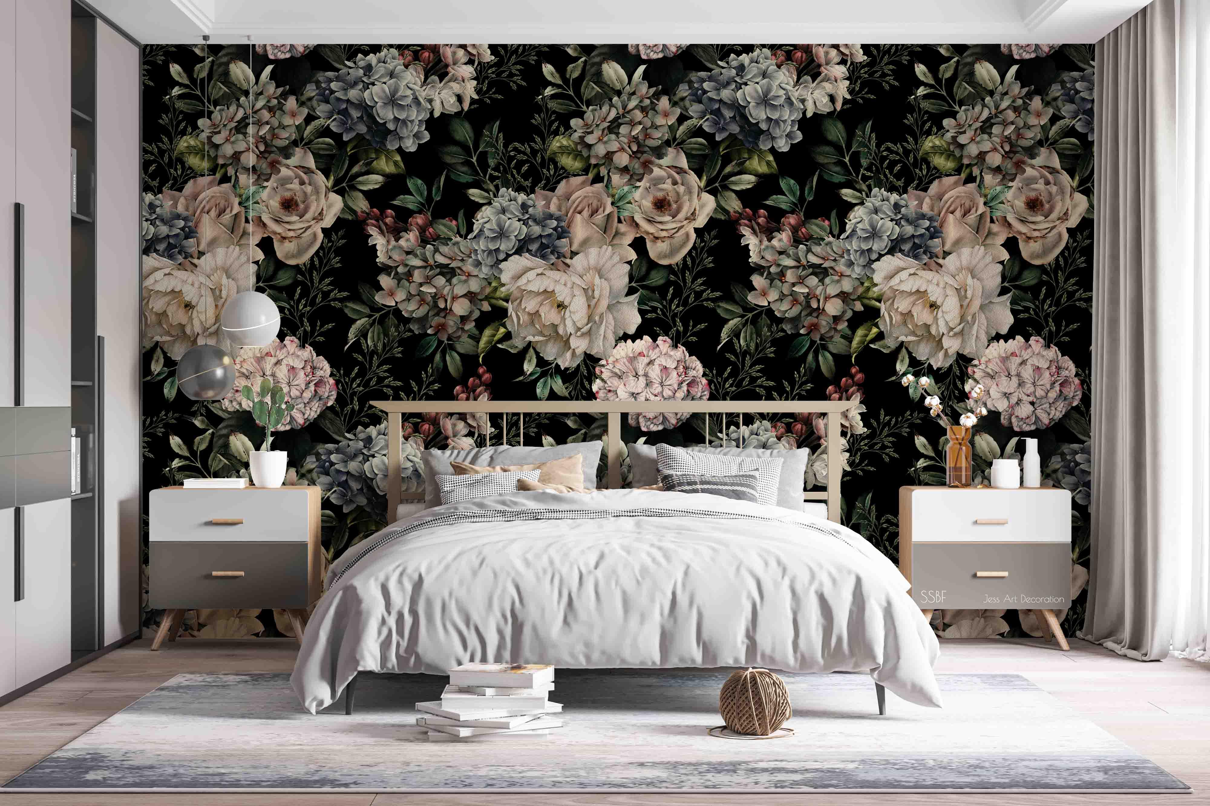 3D Vintage Blooming Flowers Pattern Wall Mural Wallpaper GD 3542- Jess Art Decoration
