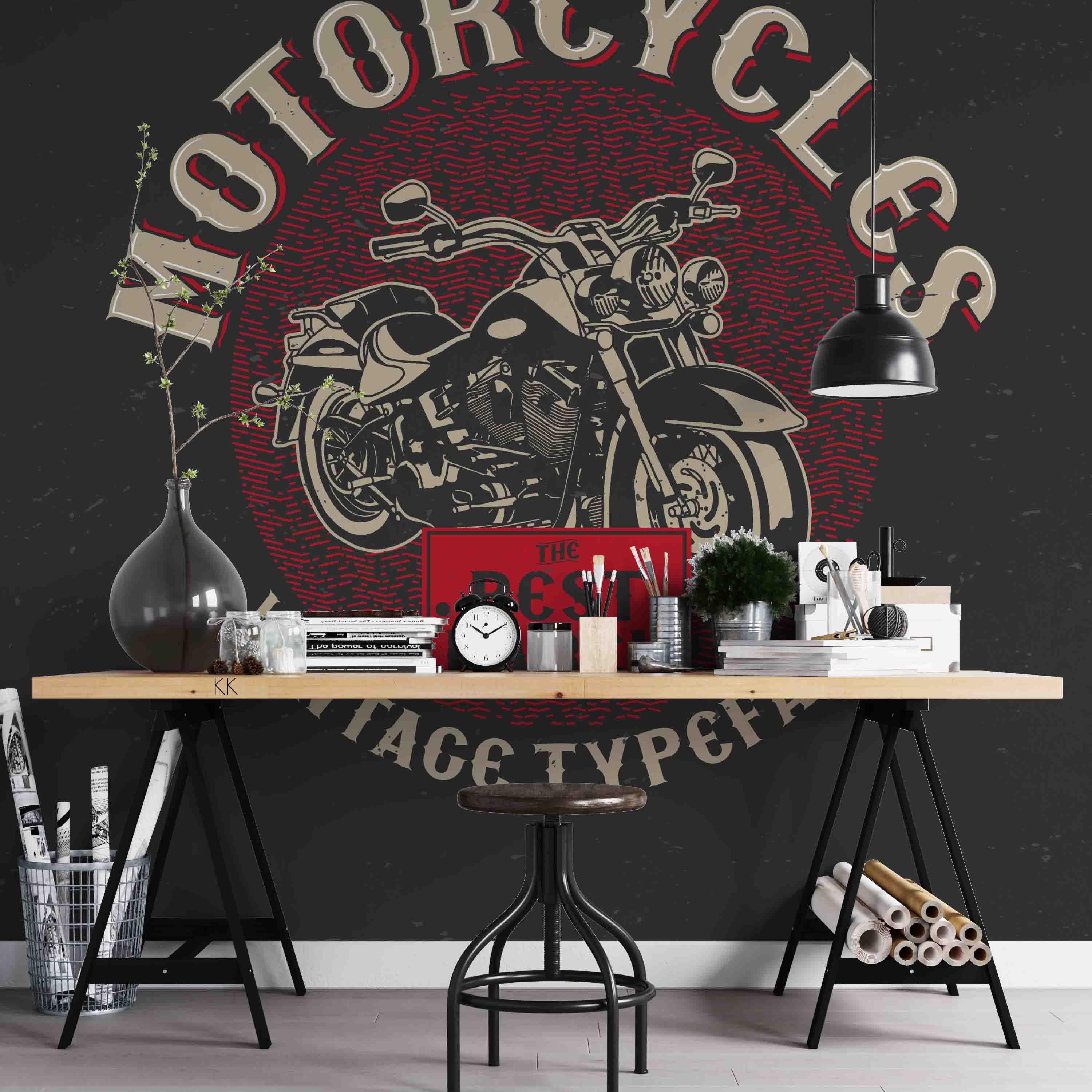 3D Vintage Motorcycle Poster Wall Mural Wallpaper GD 3185- Jess Art Decoration