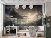 3D Soccer Pitch Green Lawn Stand Lamp Wall Mural Wallpaper GD 2676- Jess Art Decoration