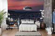 3D Overlooking Urban Landscape Lights Night Sunset Wall Mural Wallpaper SWW876- Jess Art Decoration