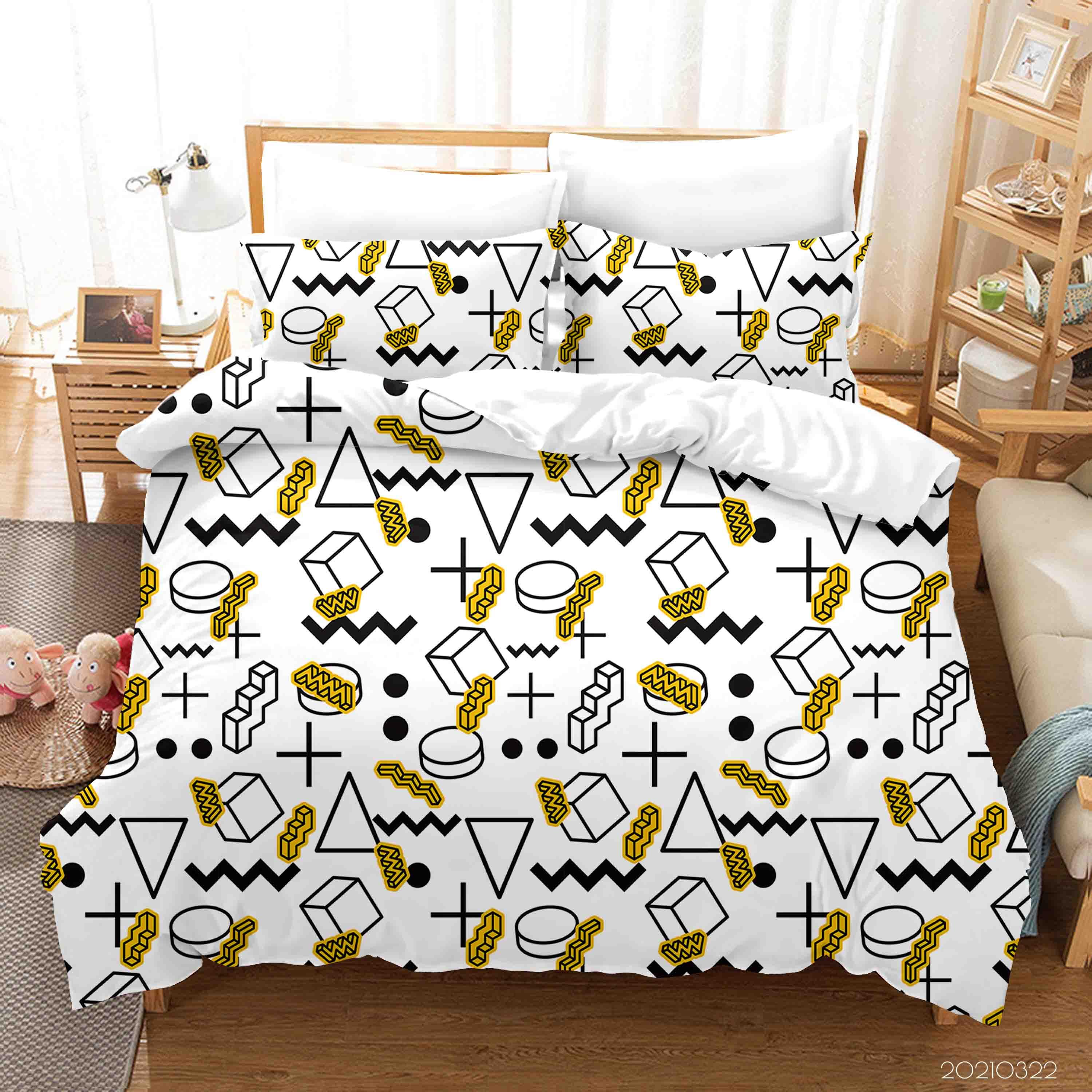 3D Abstract Geometric Pattern Quilt Cover Set Bedding Set Duvet Cover Pillowcases 24 LQH- Jess Art Decoration