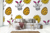 3D cartoon rabbit pinecone wall mural wallpaper 70- Jess Art Decoration