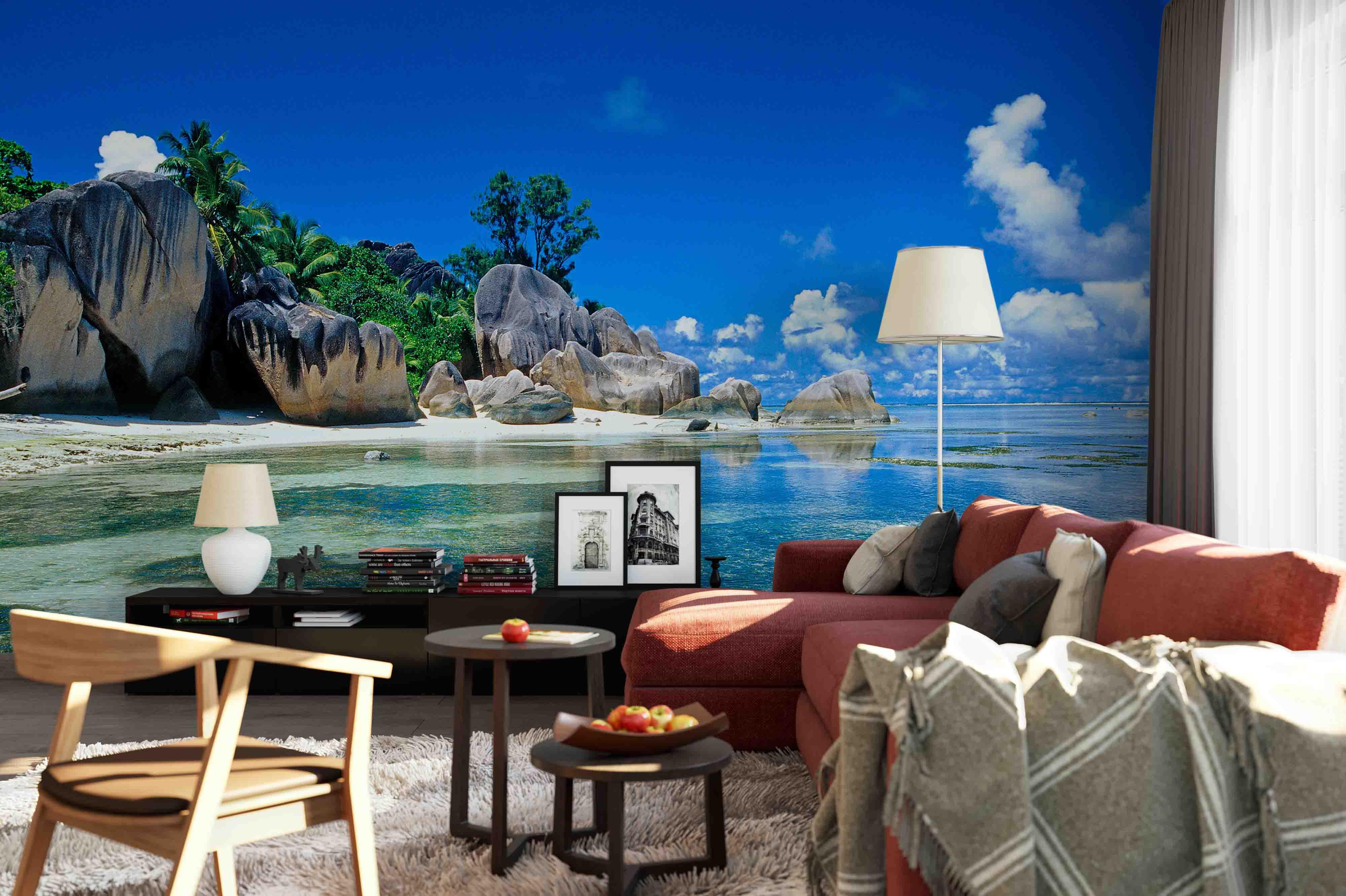3D Sea Sky Reef Trees Wall Mural Wallpaper 210- Jess Art Decoration