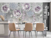 3D Watercolor Floral Purple Wall Mural Wallpaper GD 44- Jess Art Decoration
