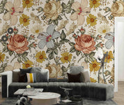 3D Vintage Floral Seamless Wall Mural Wallpaper SWW 86- Jess Art Decoration