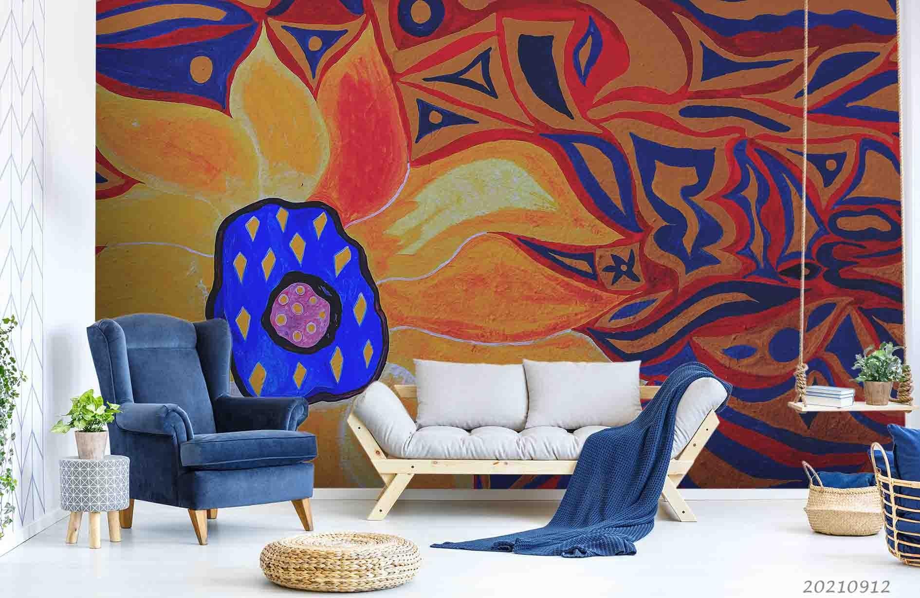3D Abstract Floral Pattern Wall Mural Wallpaper LQH 327- Jess Art Decoration