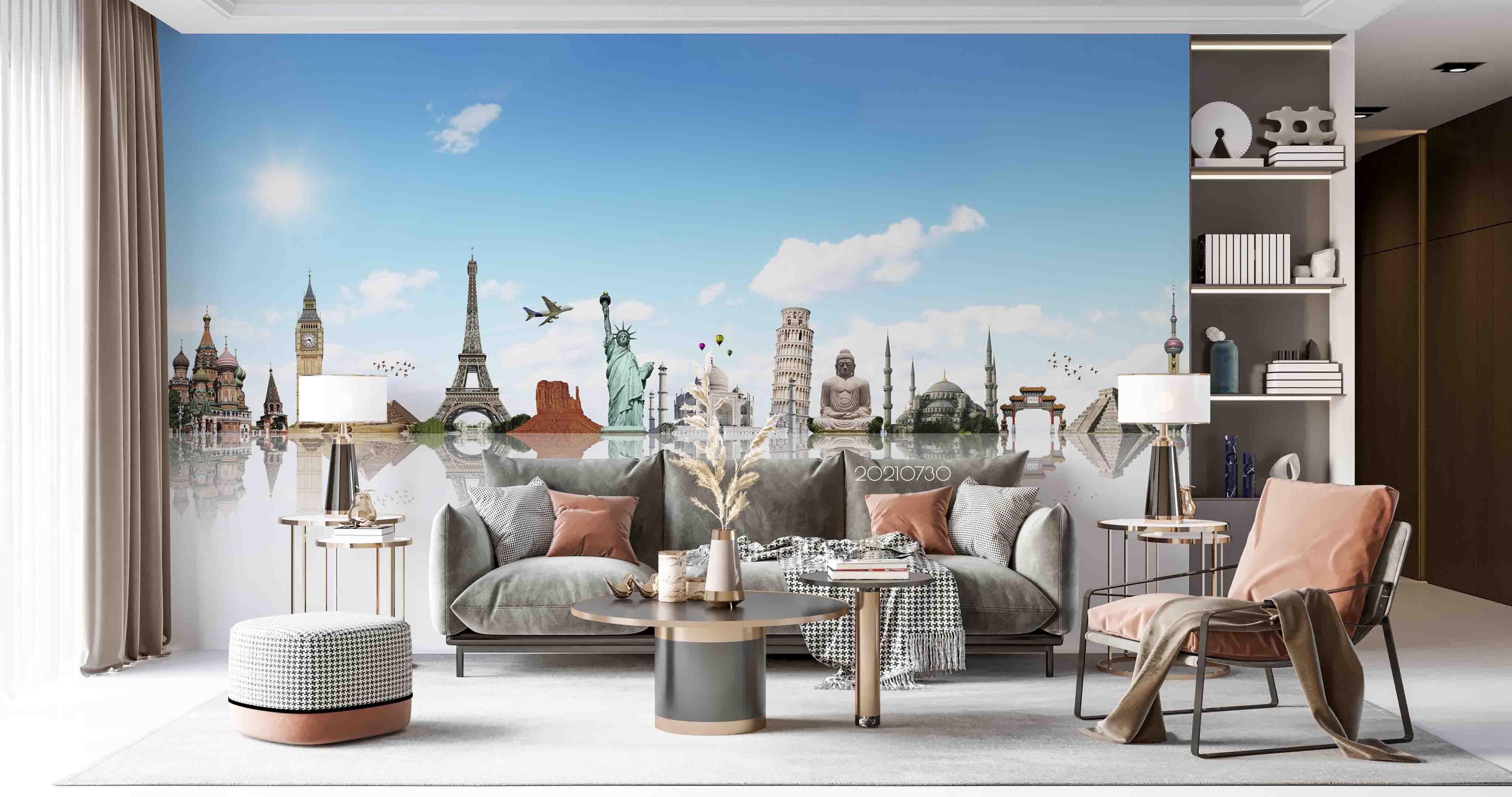 3D World Monument Concept Wall Mural Wallpaper SWW4469- Jess Art Decoration