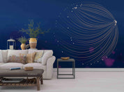 3D Abstract Round Particles Future Dark Blue Wall Mural Wallpaper SWW698- Jess Art Decoration