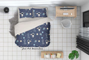 3D Cartoon Space Astronaut Quilt Cover Set Bedding Set Duvet Cover Pillowcases 55- Jess Art Decoration