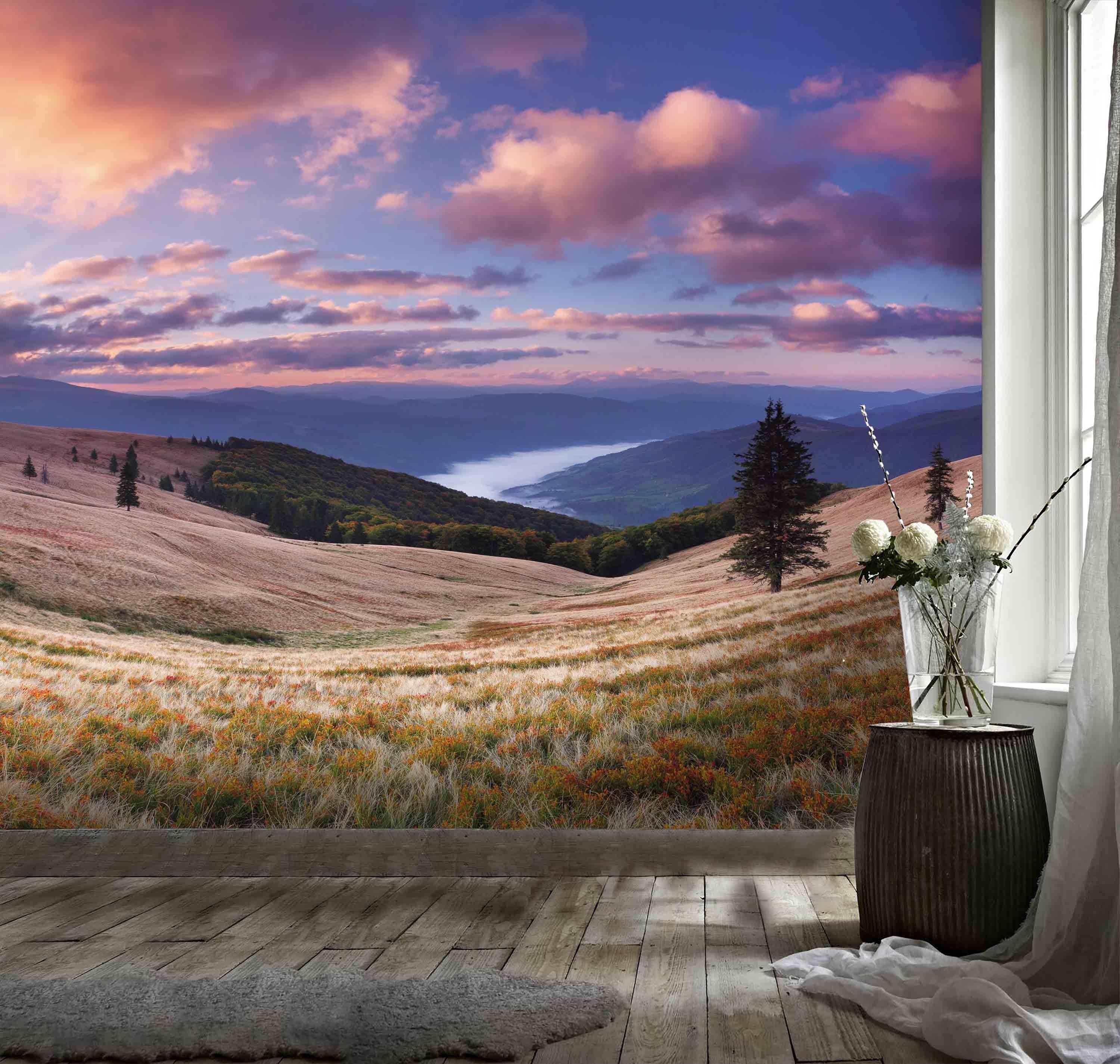 3D Sky Clouds Grassland Hill Wall Mural Wallpaper 120- Jess Art Decoration