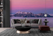 3D Clouds Mountain Top Pink Sky Wall Mural Wallpaper GD 2178- Jess Art Decoration