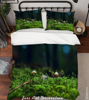 3D Green Forest Mushroom Landscape Quilt Cover Set Bedding Set Duvet Cover Pillowcases 184- Jess Art Decoration