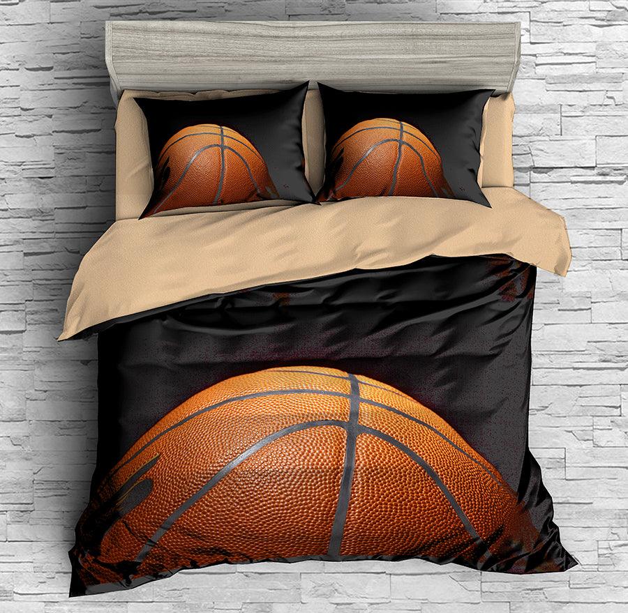 3D Basketball Black Quilt Cover Set Bedding Set Pillowcases 58- Jess Art Decoration