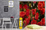 3D Red Rose Floral Curtains and Drapes LQH 140- Jess Art Decoration