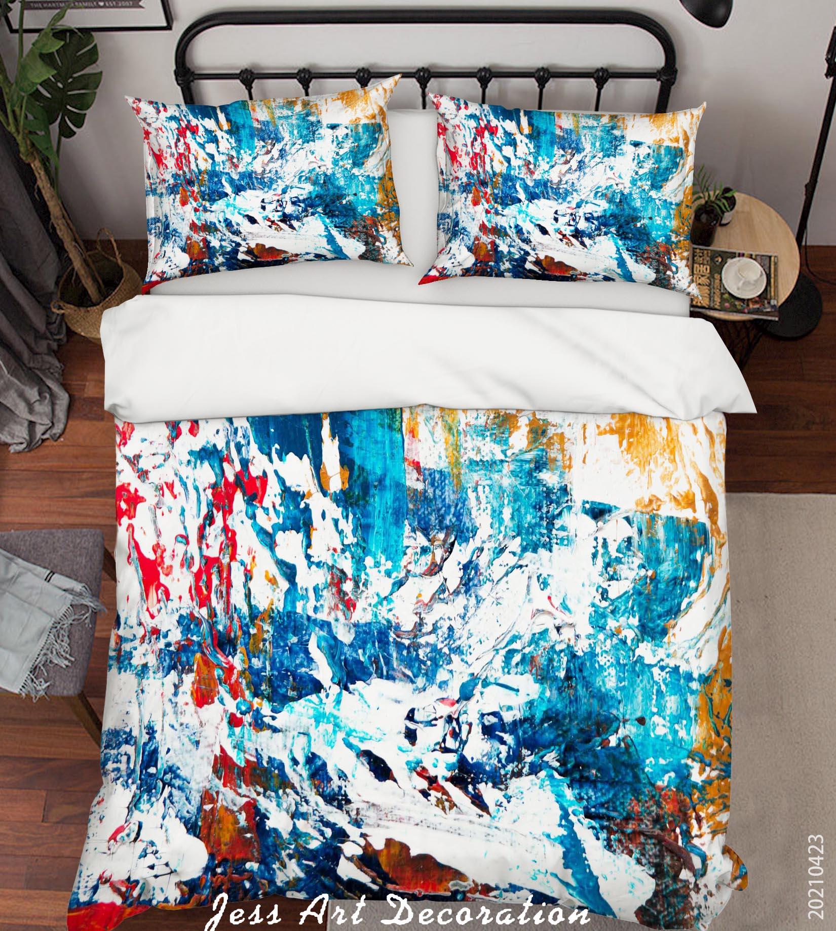 3D Abstract Color Graffiti Quilt Cover Set Bedding Set Duvet Cover Pillowcases 132- Jess Art Decoration