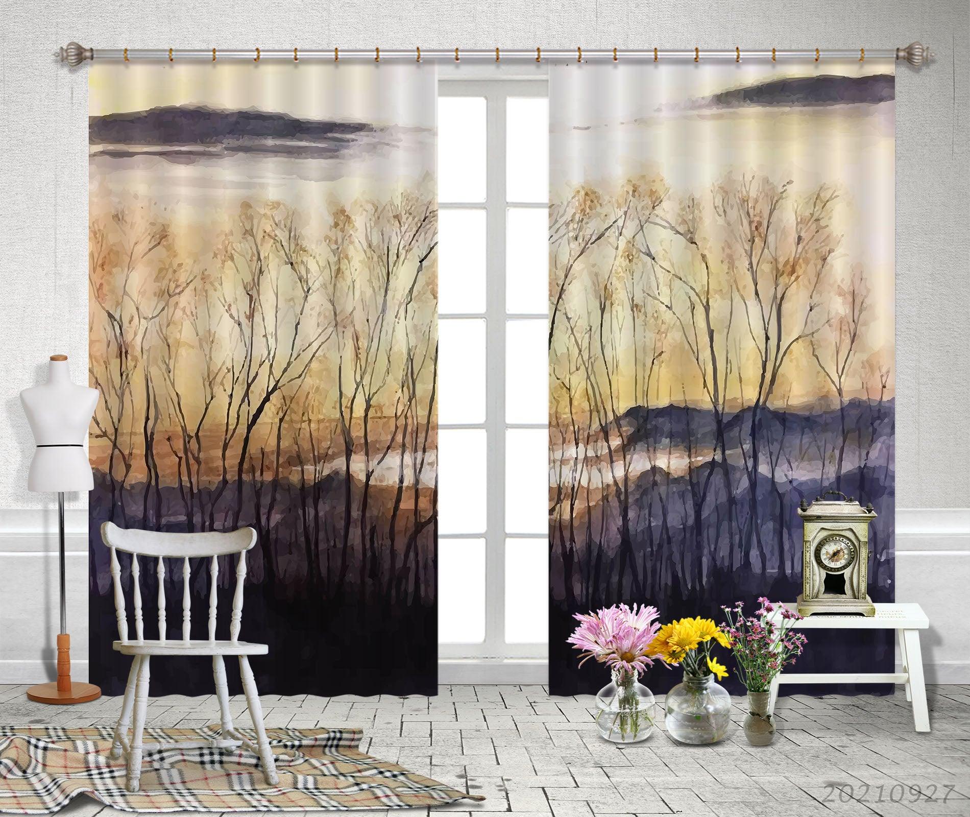 3D Landscape Oil Painting Curtains and Drapes LQH 139- Jess Art Decoration