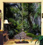 3D Landscape Green Plants Stone Road Curtains and Drapes LQH 81- Jess Art Decoration