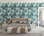 3D Vintage Tropical Leaves Dark Green Wall Mural Wallpaper GD 1258- Jess Art Decoration