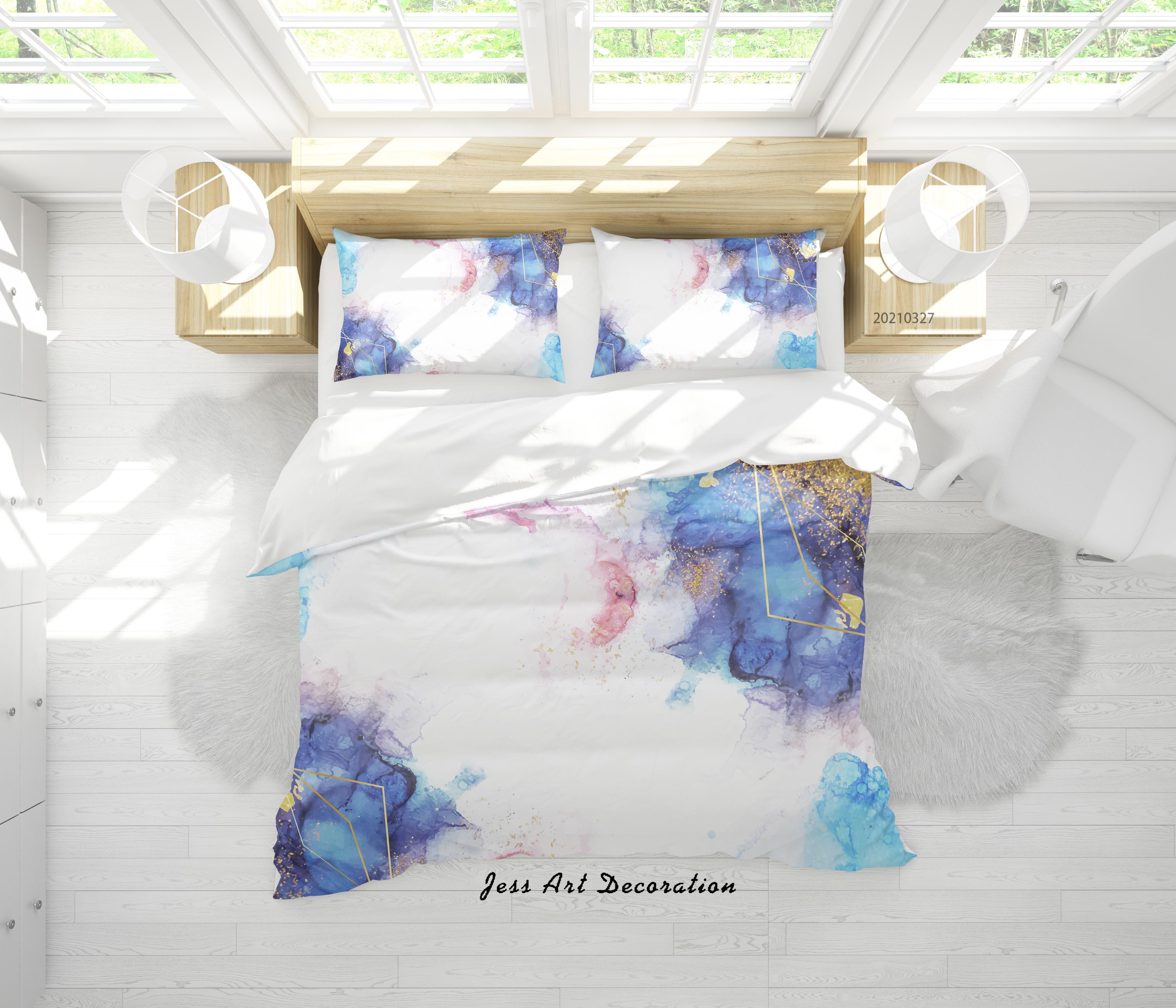 3D Watercolor Marble Pattern Quilt Cover Set Bedding Set Duvet Cover Pillowcases 317- Jess Art Decoration