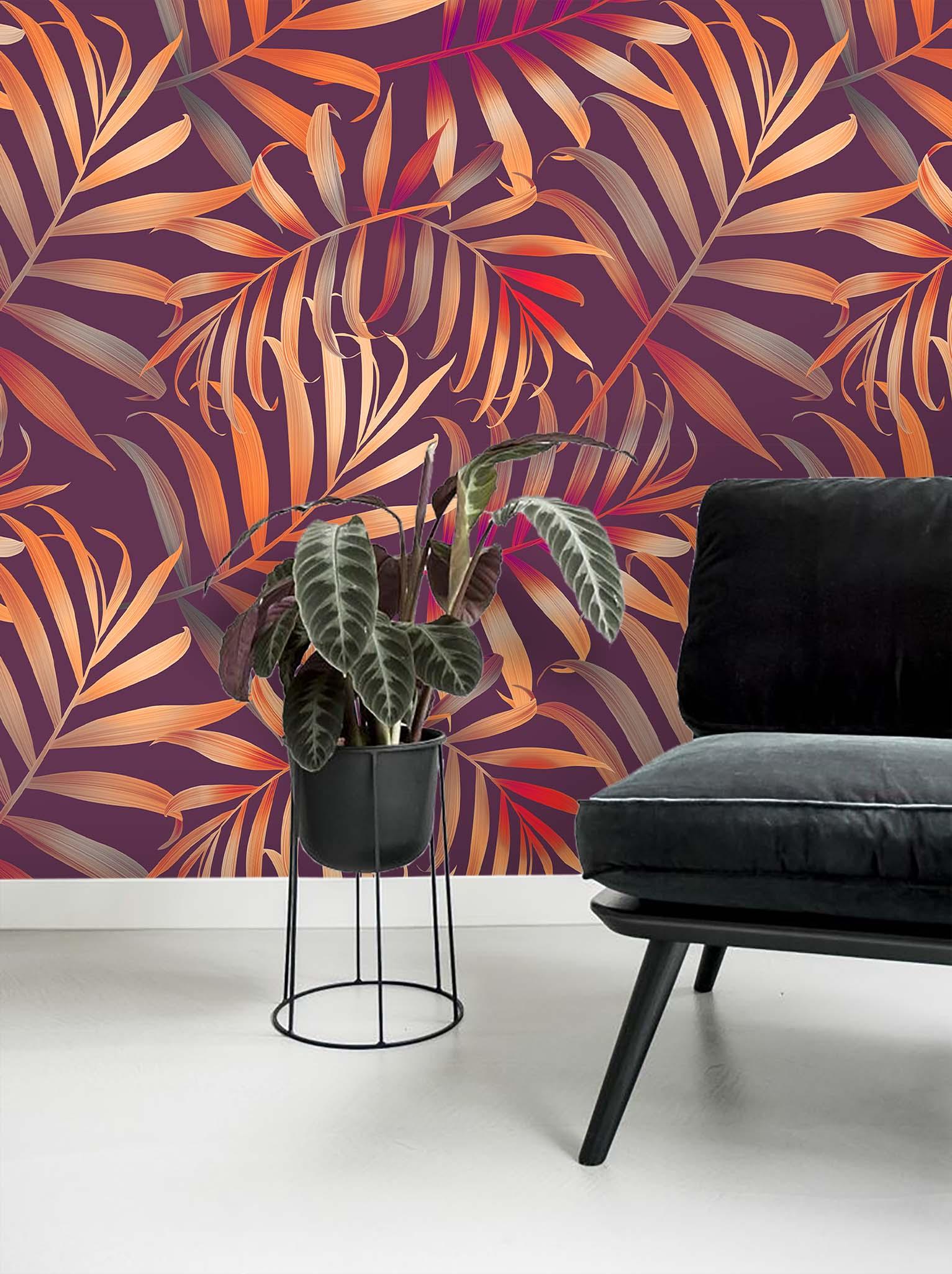 3D Orange Leaves Wall Mural Wallpaper 69- Jess Art Decoration