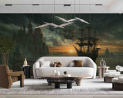 3D Fantasy Airship Landscape Wall Mural Wallpaper GD 400- Jess Art Decoration