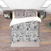 3D Abstract School Supplies Graffiti Quilt Cover Set Bedding Set Duvet Cover Pillowcases 64- Jess Art Decoration