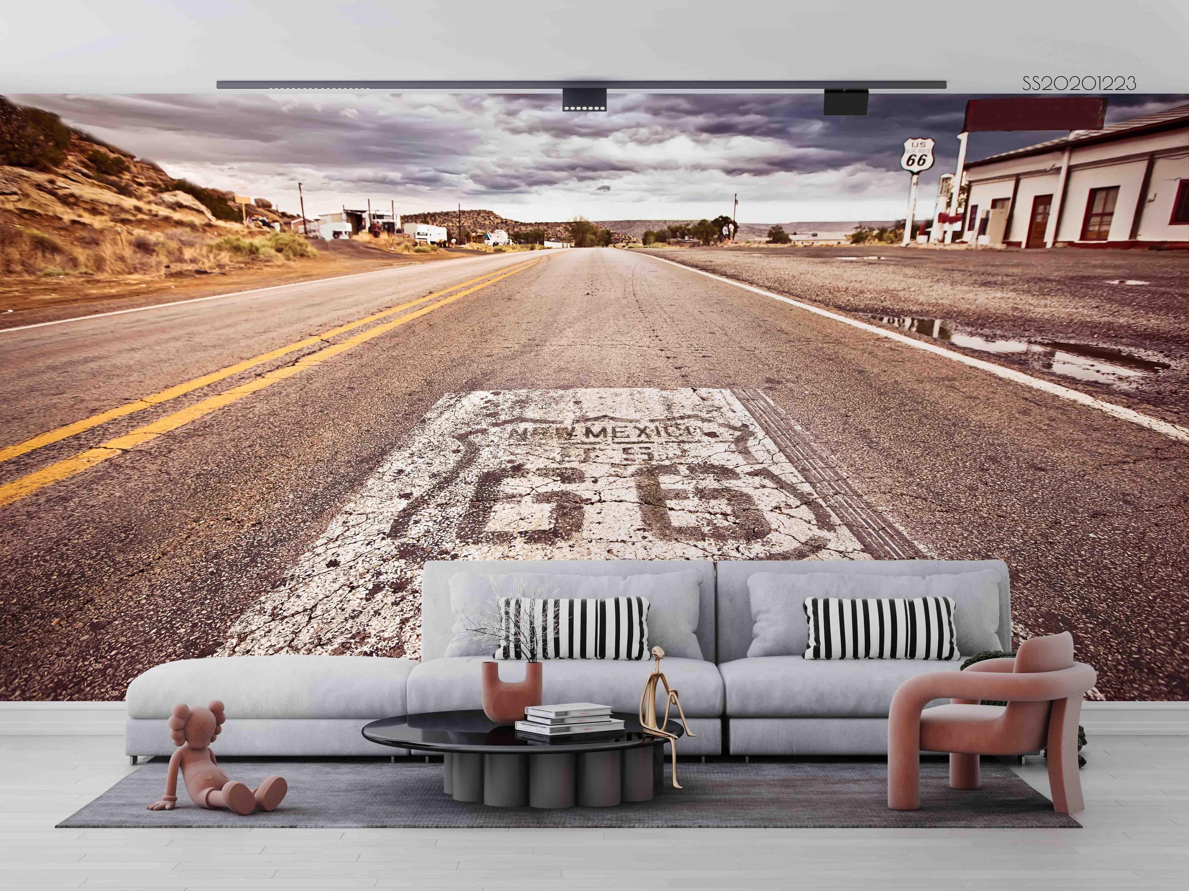 3D Sky Wild Road Scenery Wall Mural Wallpaper LQH 17- Jess Art Decoration