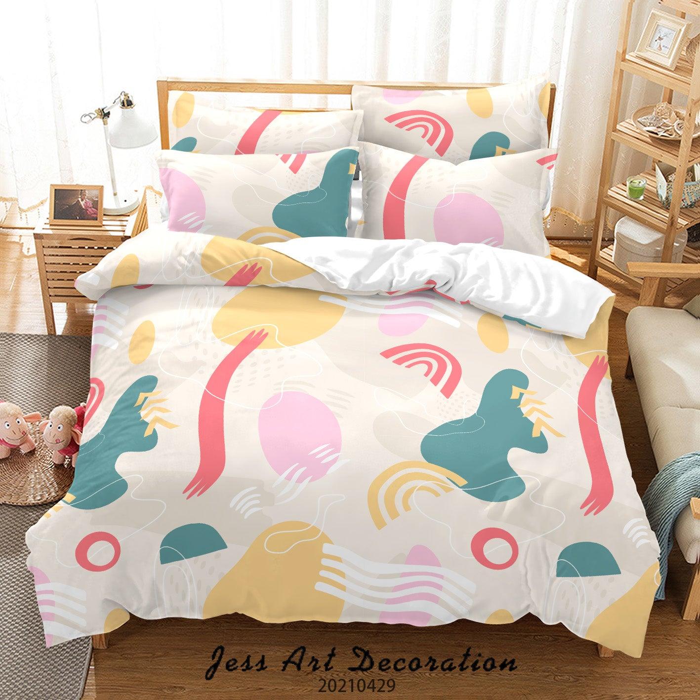 3D Abstract Color Pattern Quilt Cover Set Bedding Set Duvet Cover Pillowcases 11- Jess Art Decoration