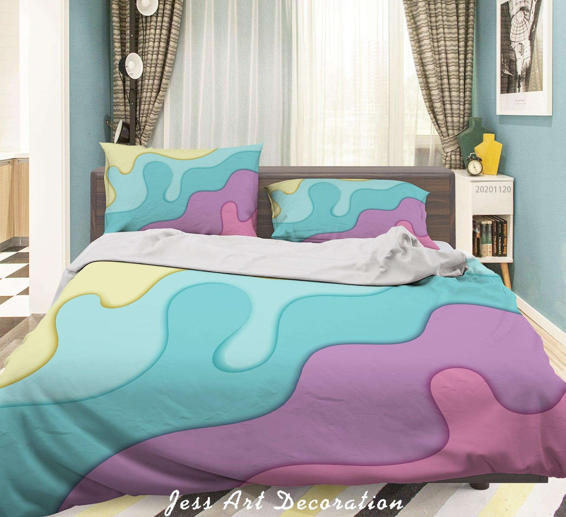 3D Abstract Colorful Quilt Cover Set Bedding Set Duvet Cover Pillowcases LXL- Jess Art Decoration