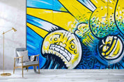 3D Abstract Colored Street Graffiti Wall Mural Wallpaper LQH 233- Jess Art Decoration