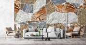 3D Mixed Stone Texture mixed natural stone texture wall mural wallpaper for dining room - view 3