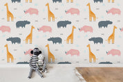 3D Cartoon Animal Giraffe Wall Mural Wallpaper A124 LQH- Jess Art Decoration