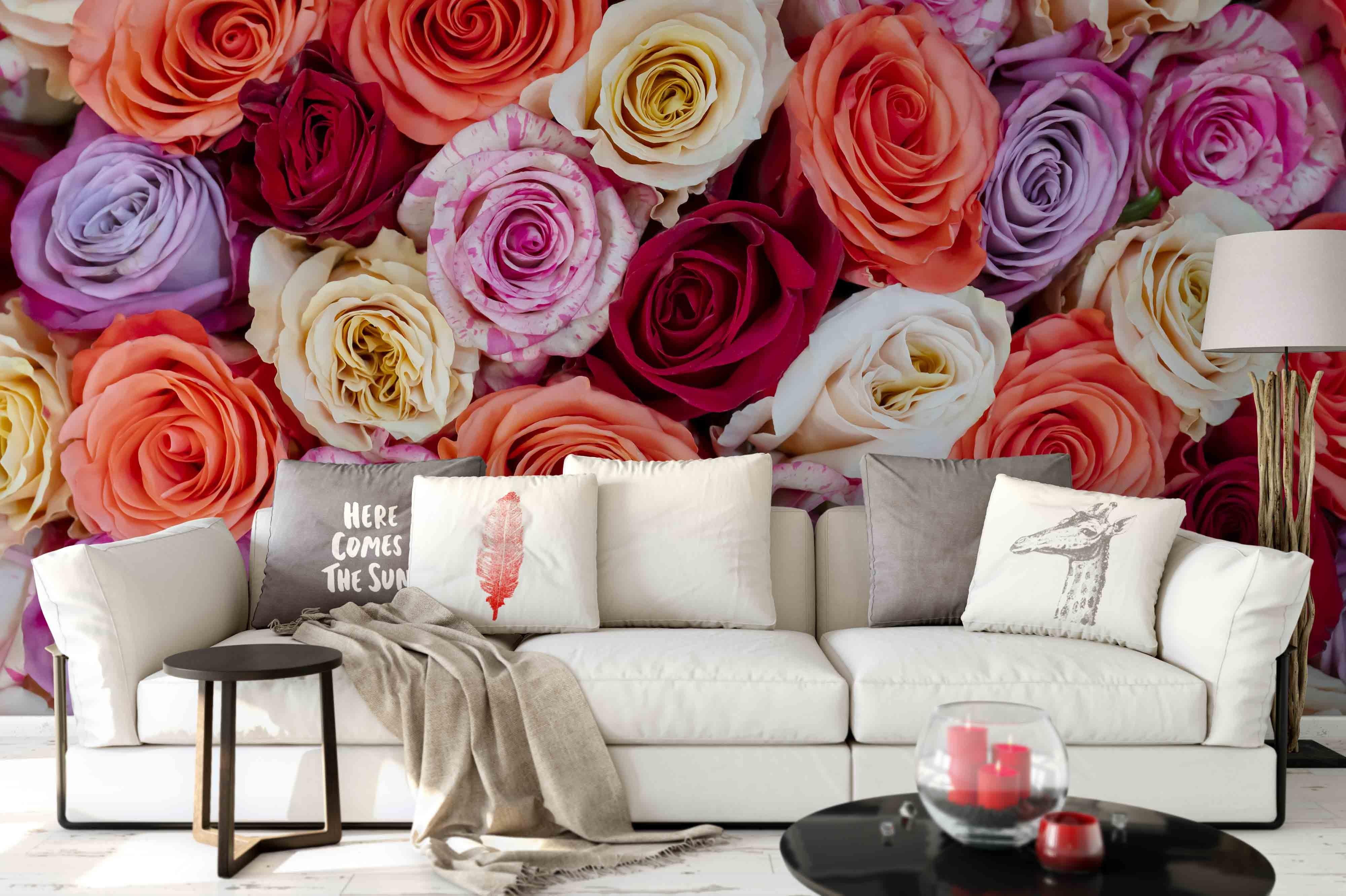 3D colorful rose wall mural wallpaper 11- Jess Art Decoration