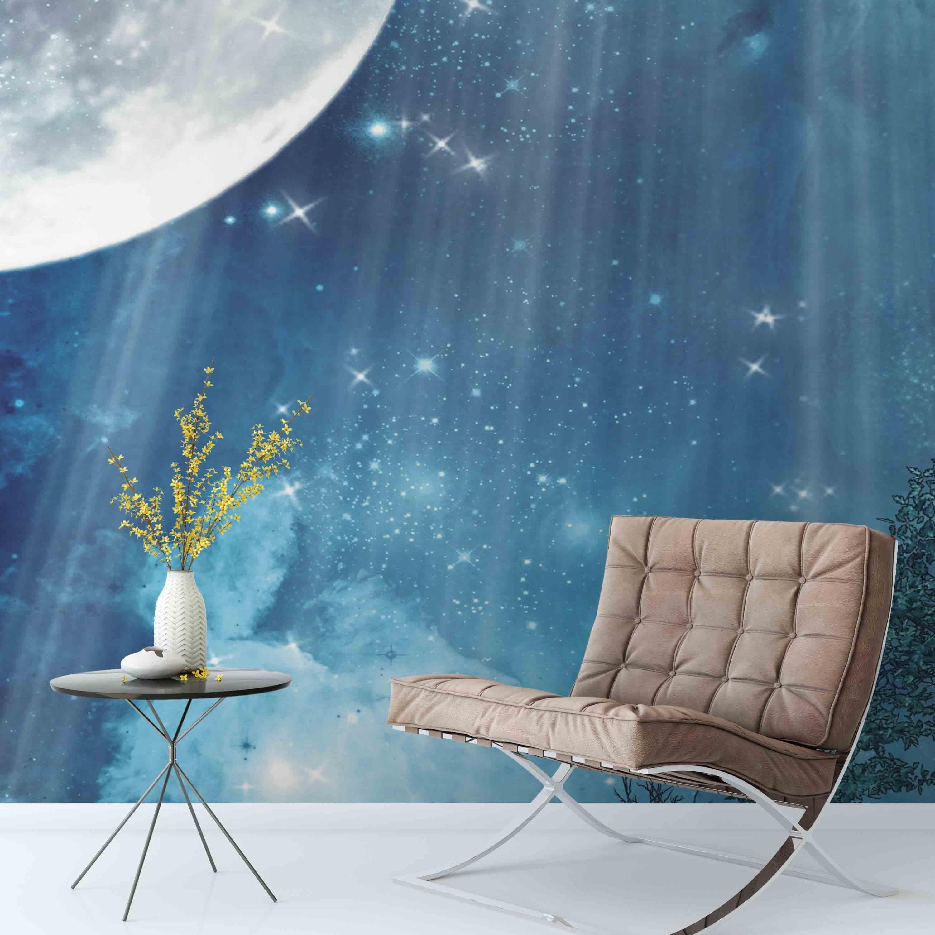 3D Moon Star Sky Night Wall Mural Wallpaper 05- Jess Art Decoration